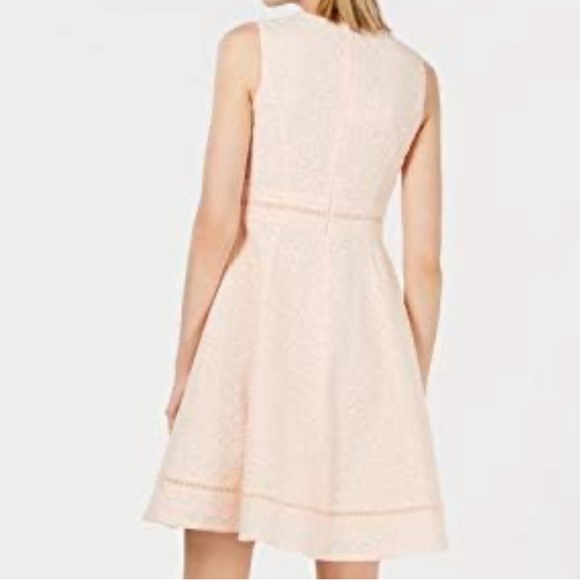 Calvin Klein Blossom Pink Cotton Eyelet Fit & Flare Dress Summer Wedding A-Line - Picture 6 of 6